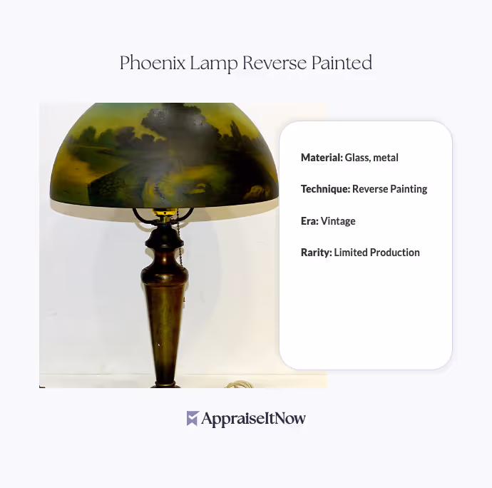 Phoenix Lamp Reverse Painted