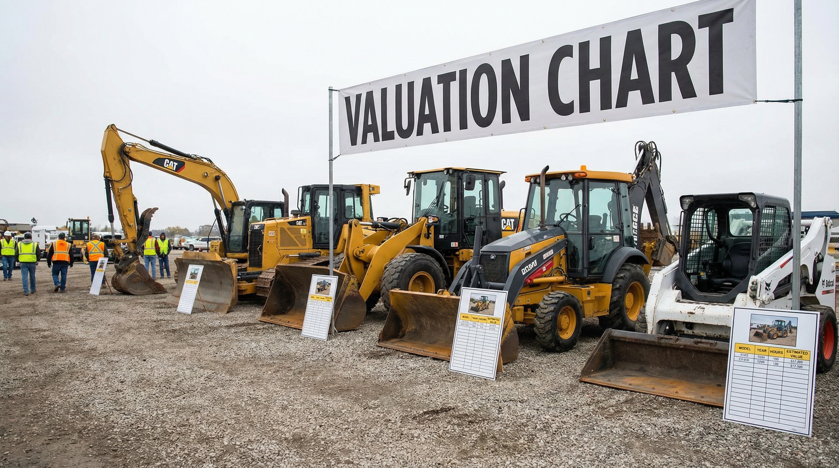 Construction equipment types comparison and value chart