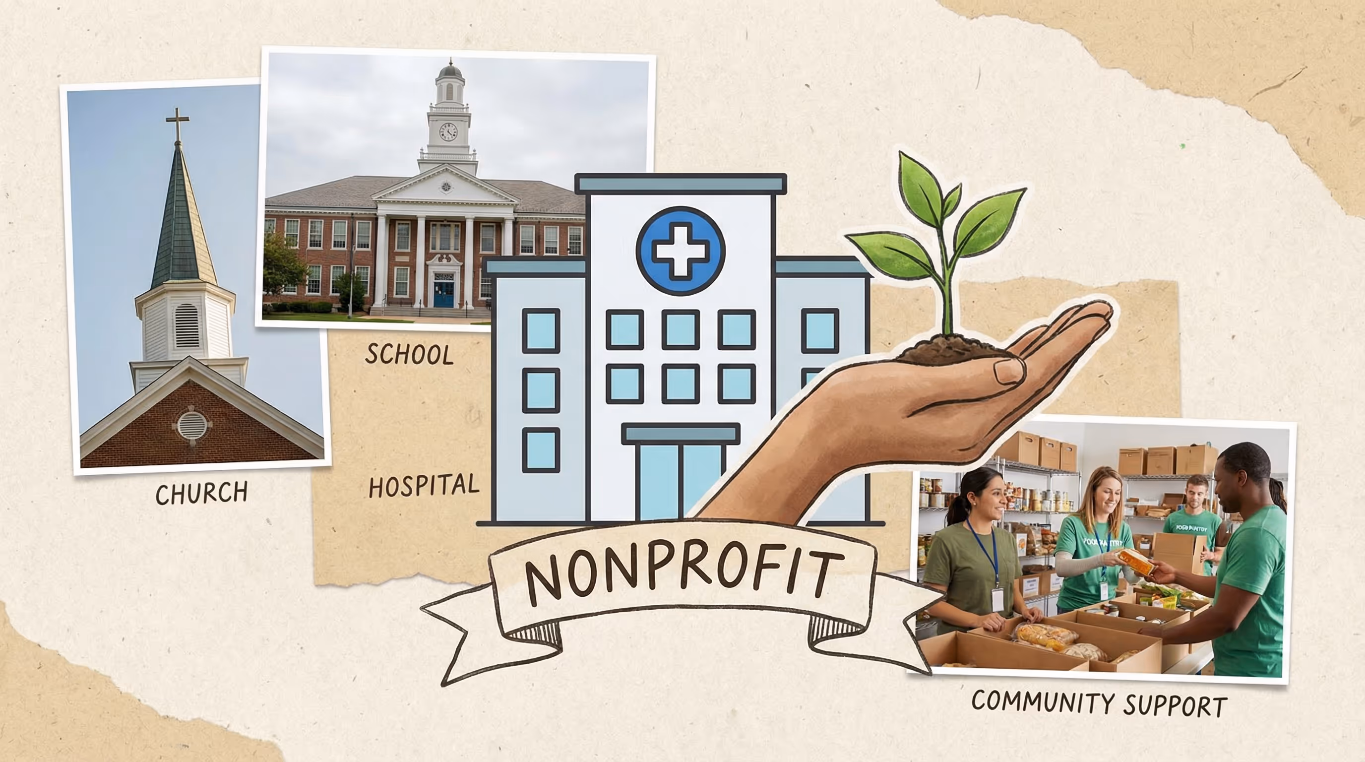 501c3 charitable organizations including churches, schools, and hospitals