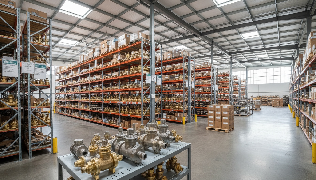 A man appraising furniture in a home. Cartoon image in purple.