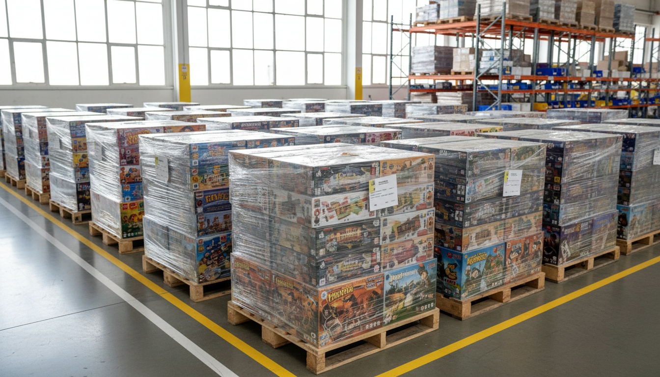 A man appraising furniture in a home. Cartoon image in purple.