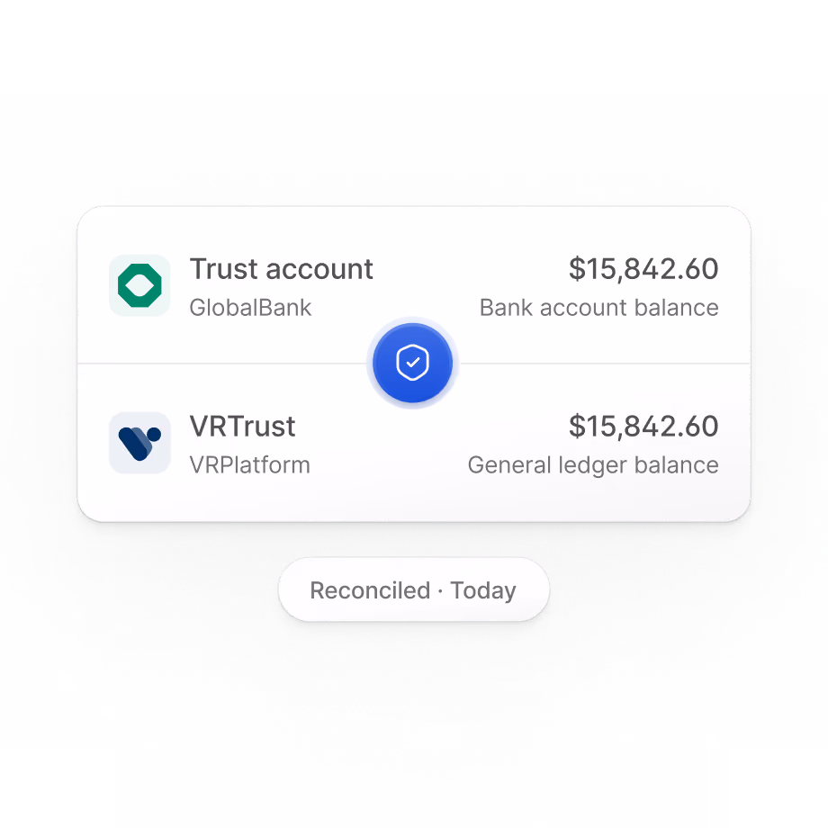 Reconciled trust account illustration.