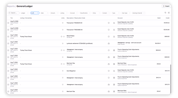 VRTrust General Ledger Report