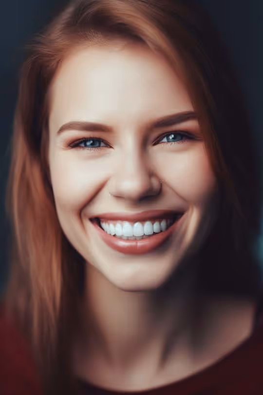 Une femme souriante satisfaite de son soin dentaire