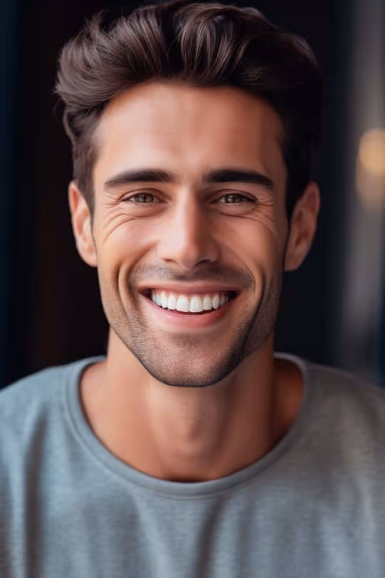 Un homme souriant satisfait de son soin dentaire