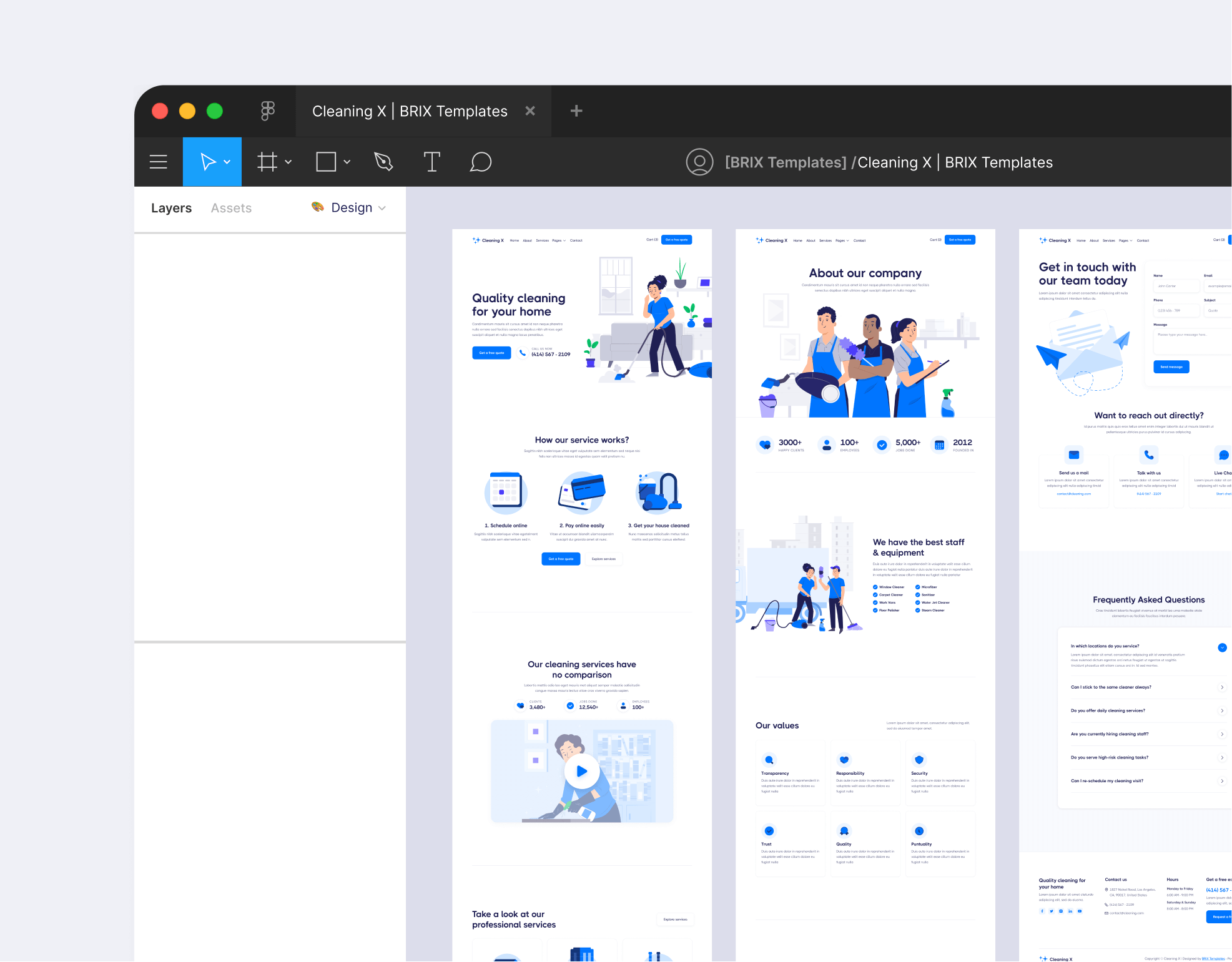 Cleaning X - Figma File Included - Cleaning Services Webflow Template