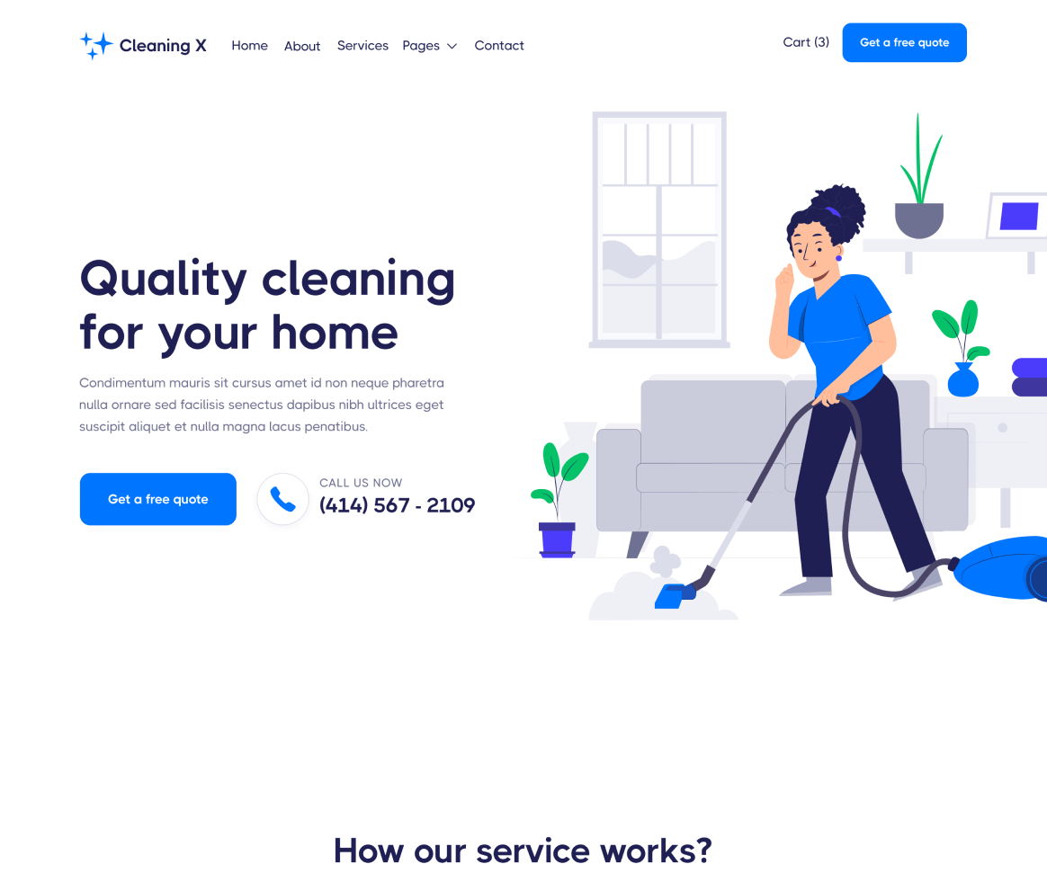 Cleaning X - Home page - Cleaning Services Webflow Template