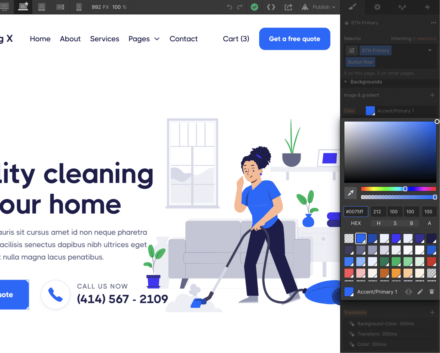 Colors - Cleaning X Webflow Template