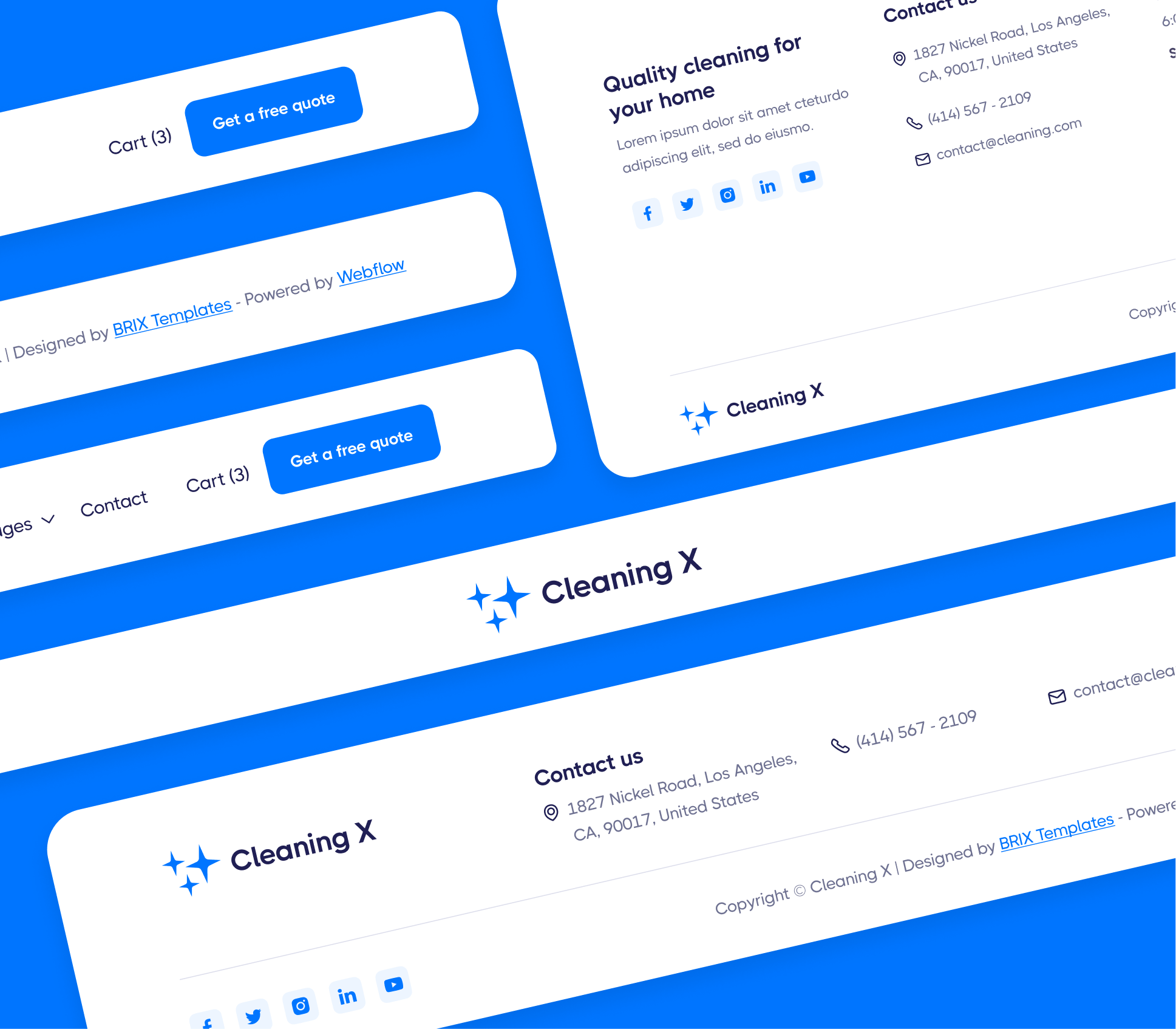 Cleaning X - 3 Notification Bars - Cleaning Services Webflow Template