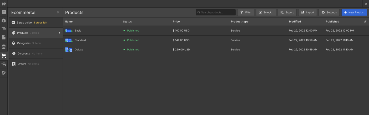 eCommerce Collection - Cleaning X Webflow Template