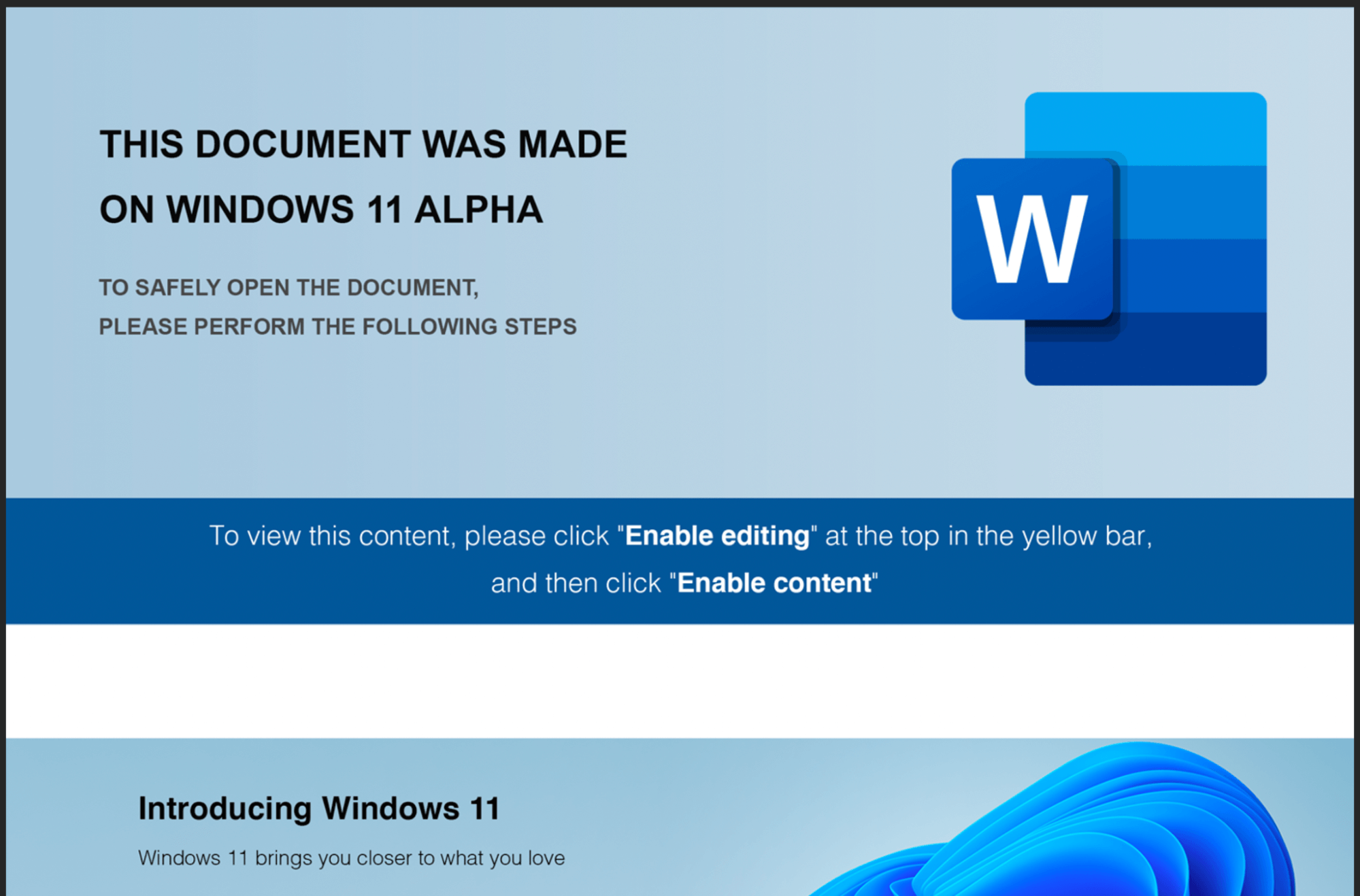 Windows 11-Themed Maldoc