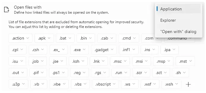 setting to change how files are opened