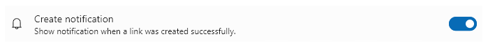 setting to toggle create notification success notifications