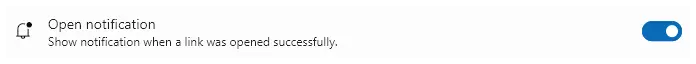 setting to toggle open success notifications