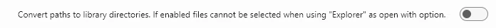 Setting to enable Library path conversion for clicked folder links
