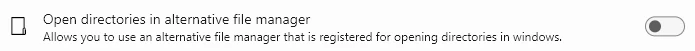 Setting to open links with alternative file explorer
