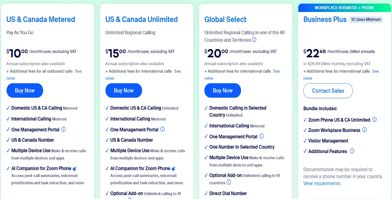 Zoom Phone pricing 