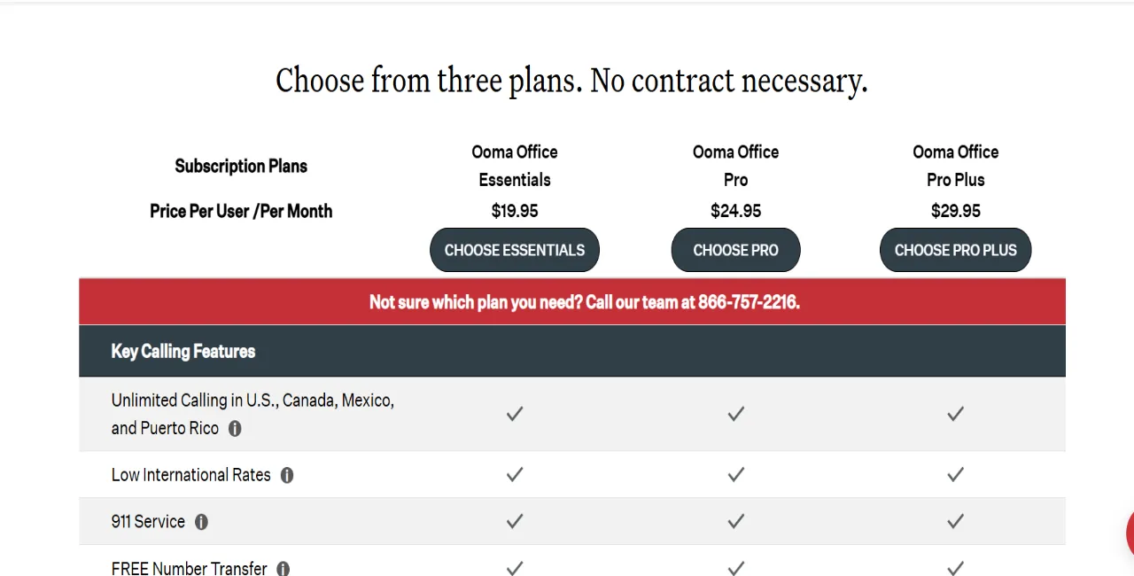 ooma pricing
