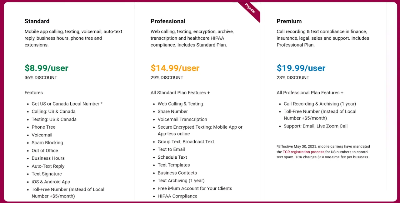 iPlum pricing