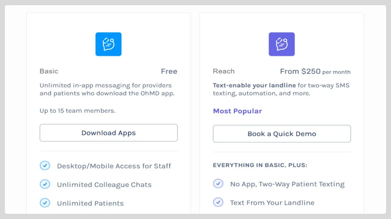 iPlum vs OhMd pricing