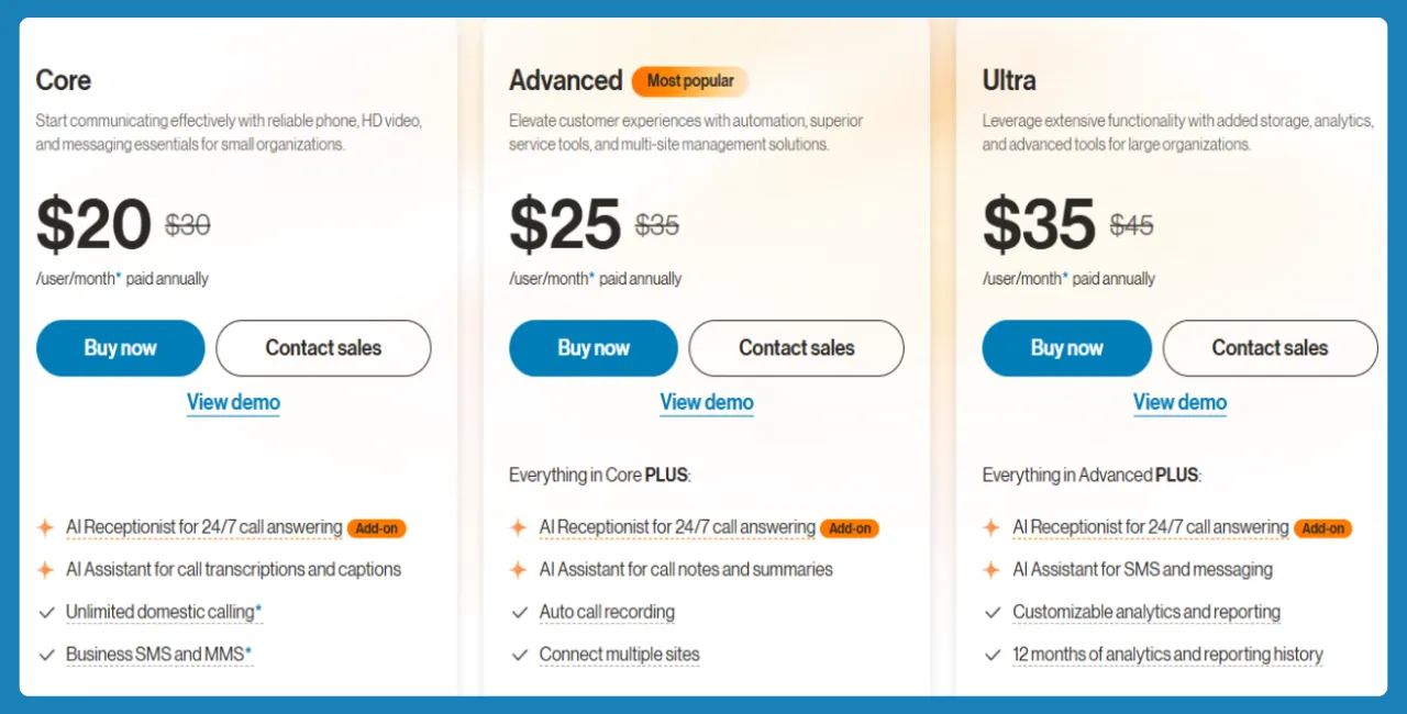 grasshopper vs ringcentral pricing