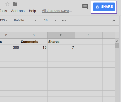 Share your Google sheet with others