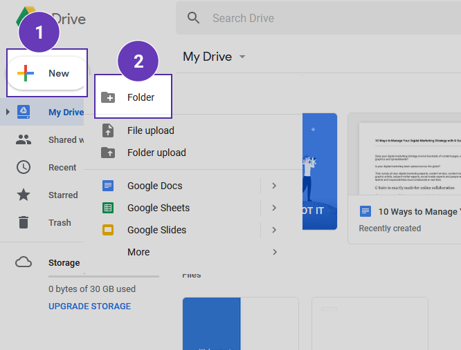 Create a New Folder in Google Drive