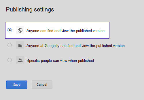 Change Google Drive sharing settings