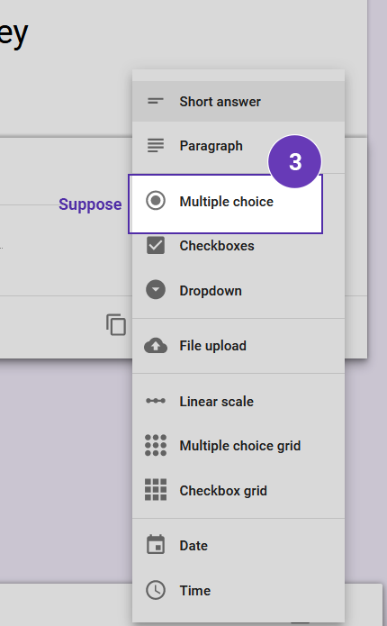 Add multiple choice questions to your Google form