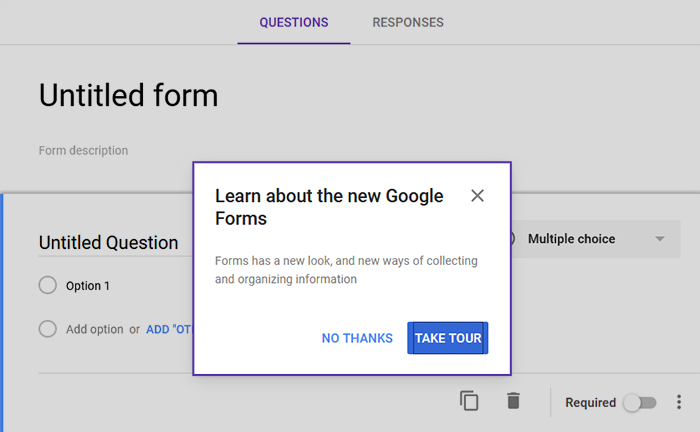 Take Google Forms tour