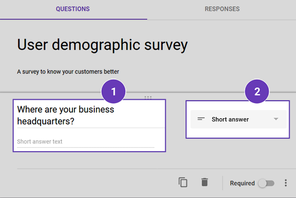 Add Text question to your Google form