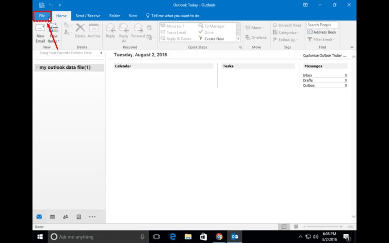 Gmail Outlook 2016 and 2013 Setup - Step 2