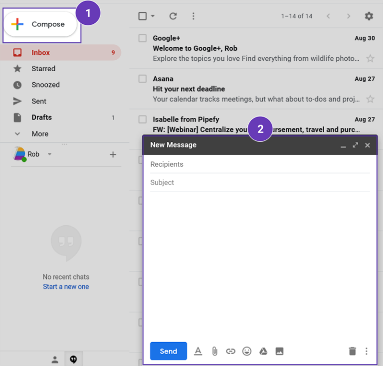 Click on Compose in your Gmail