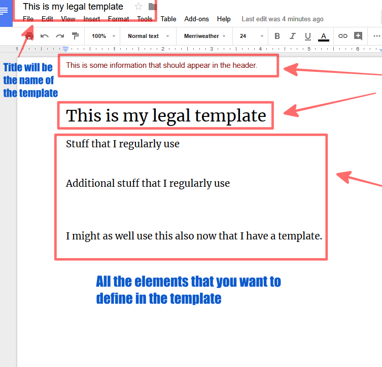 Create a Google Docs Template