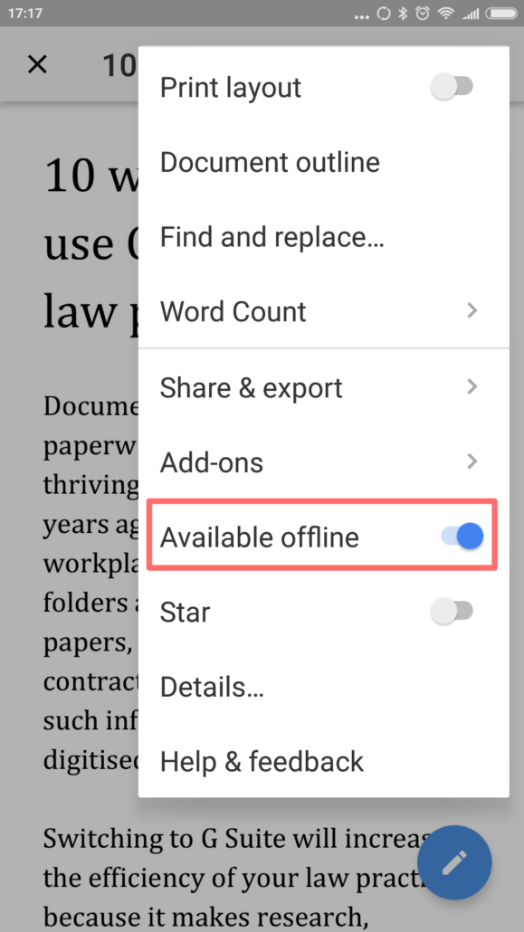 Click radio button on Available Offline