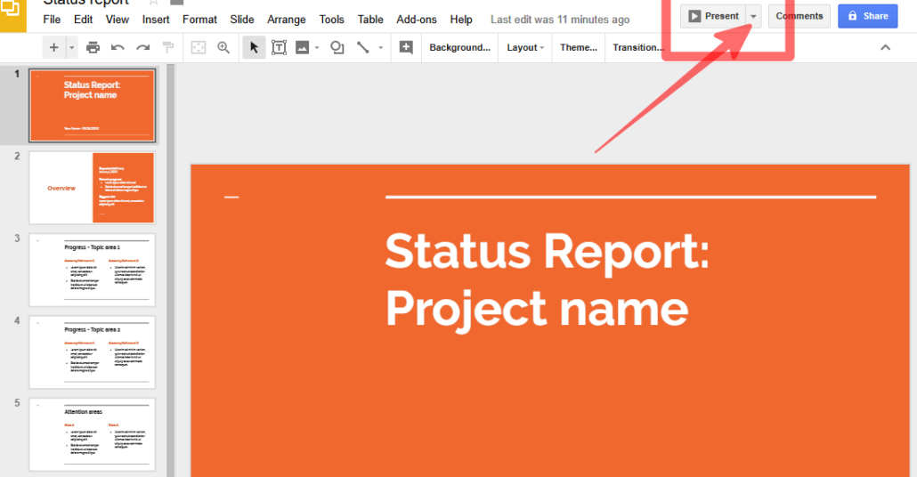 Click on Present dropdown in your Google slide