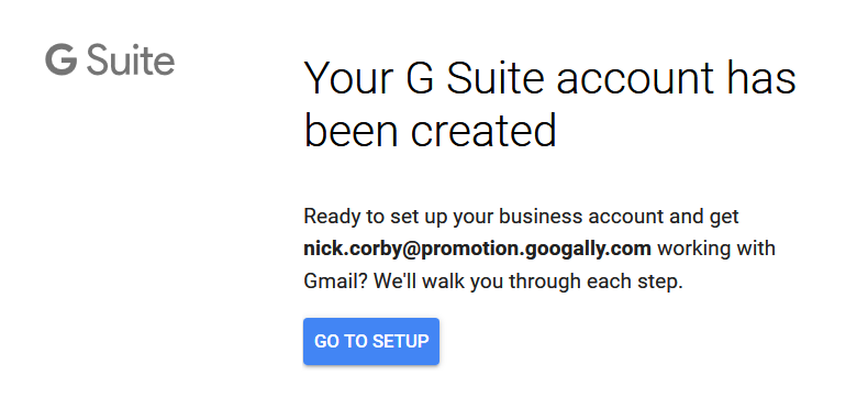 G suite account created