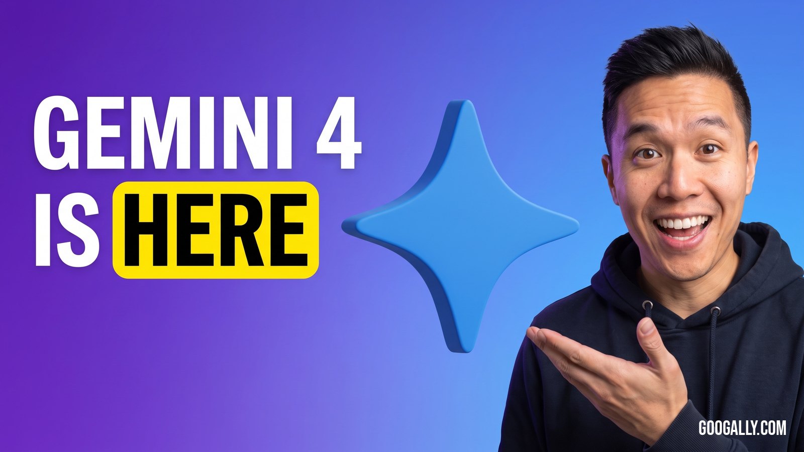 Gemini 4 is here: Google's newest AI model, shown with a blue Gemini sparkle.