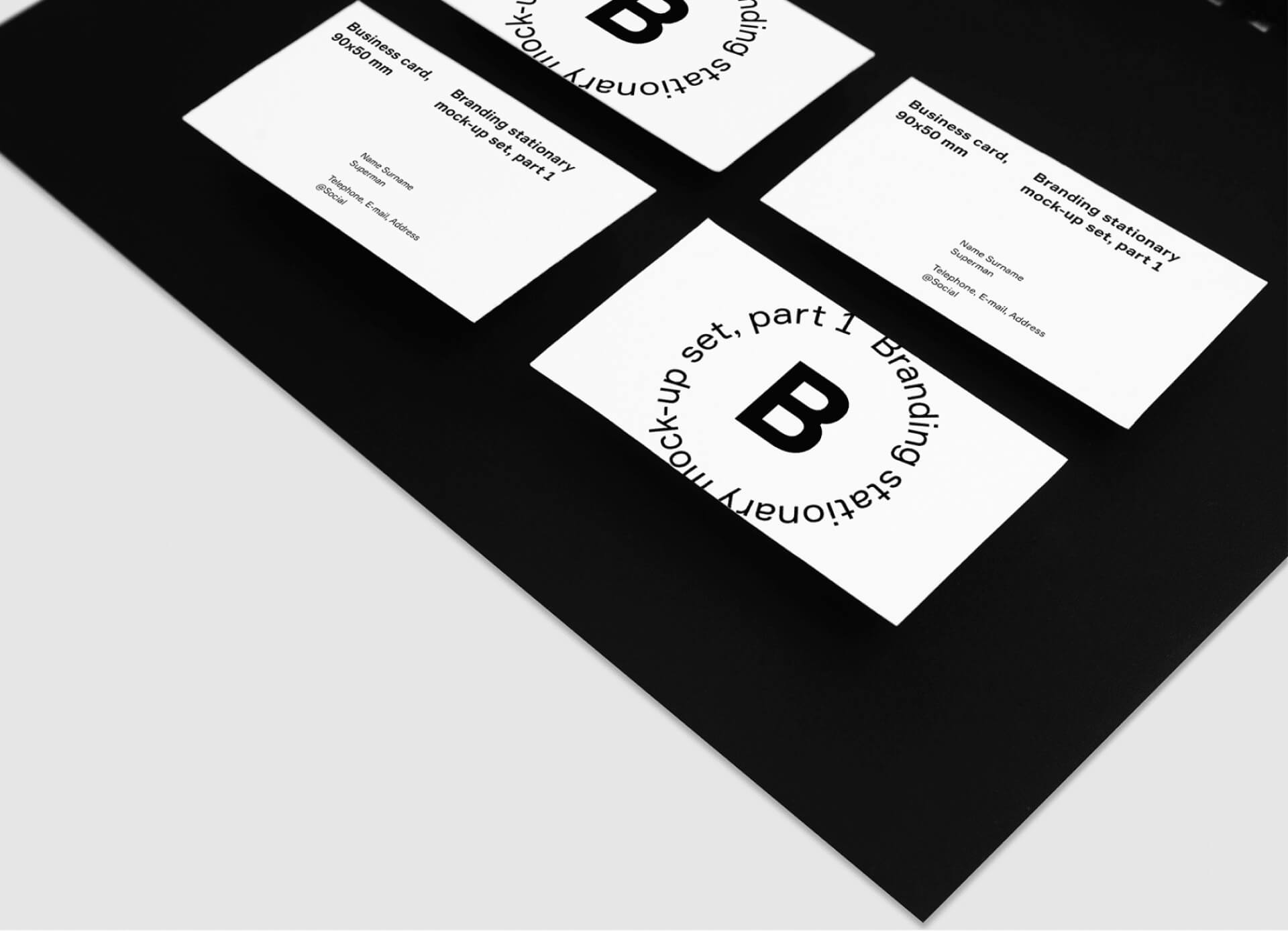 Black and white business cards