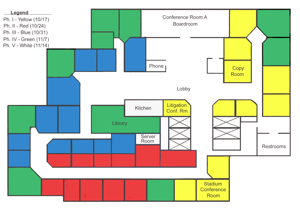 Architectural floor plan used during commercial construction planning.