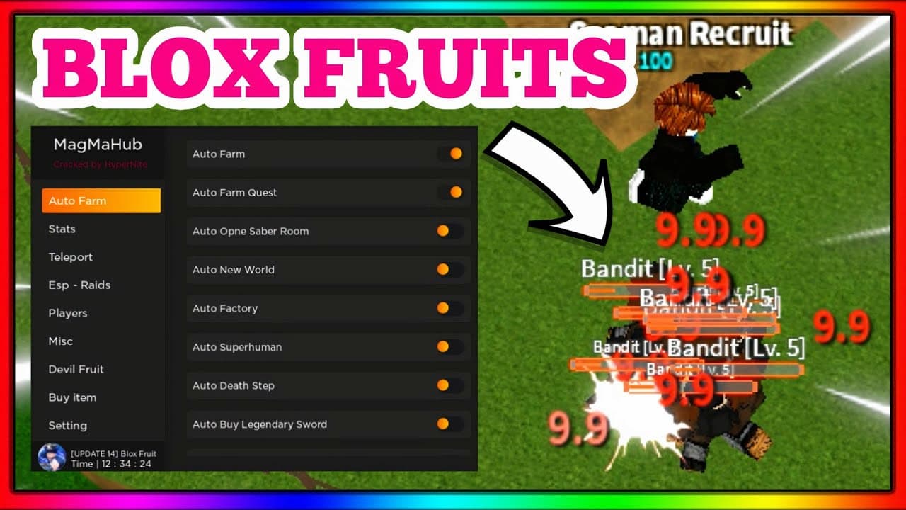 Hack Blox Fruit (Full Trái Ác Qủy, Tiền, Beli, Auto Farm, Boss, Raid) 2.1.4 ACEUS X
