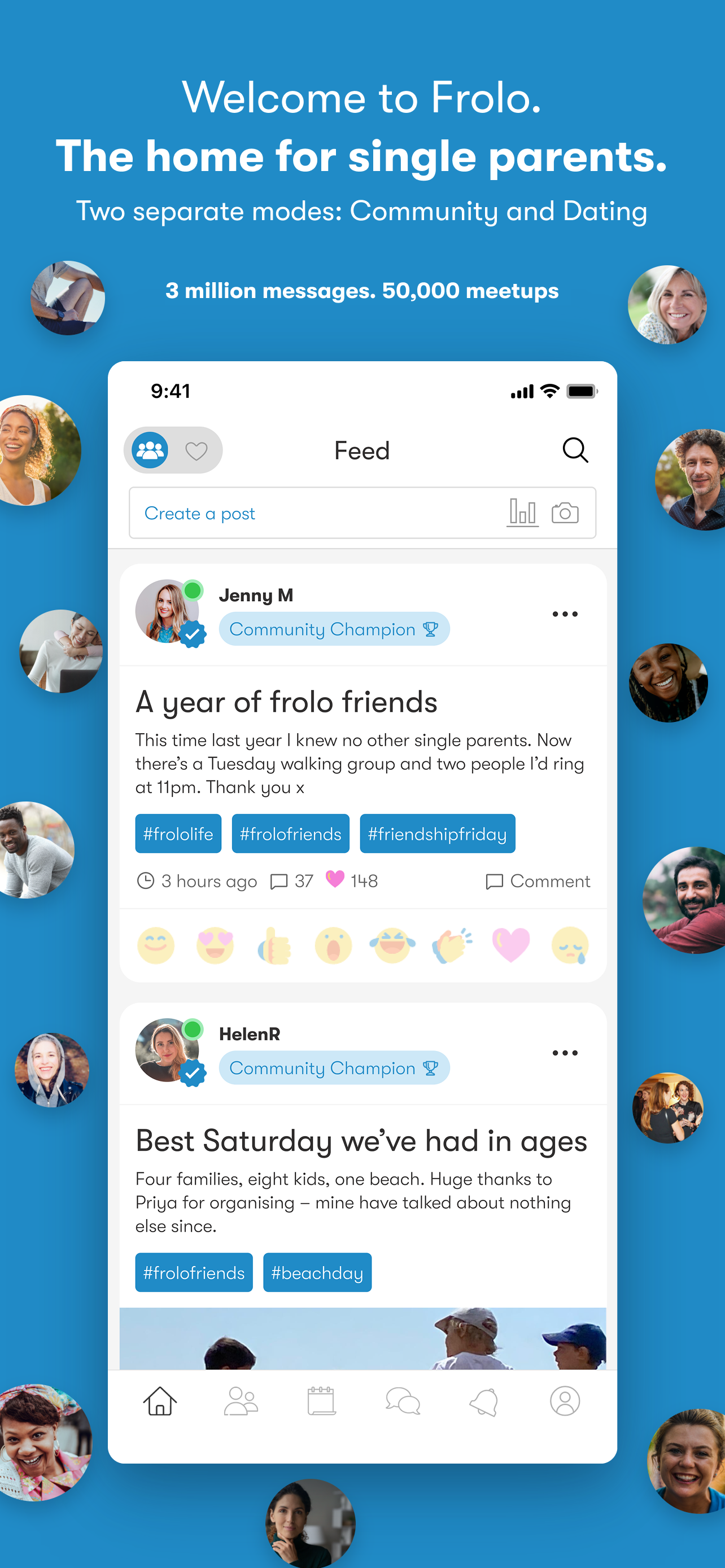 Frolo feed: the home for single parents