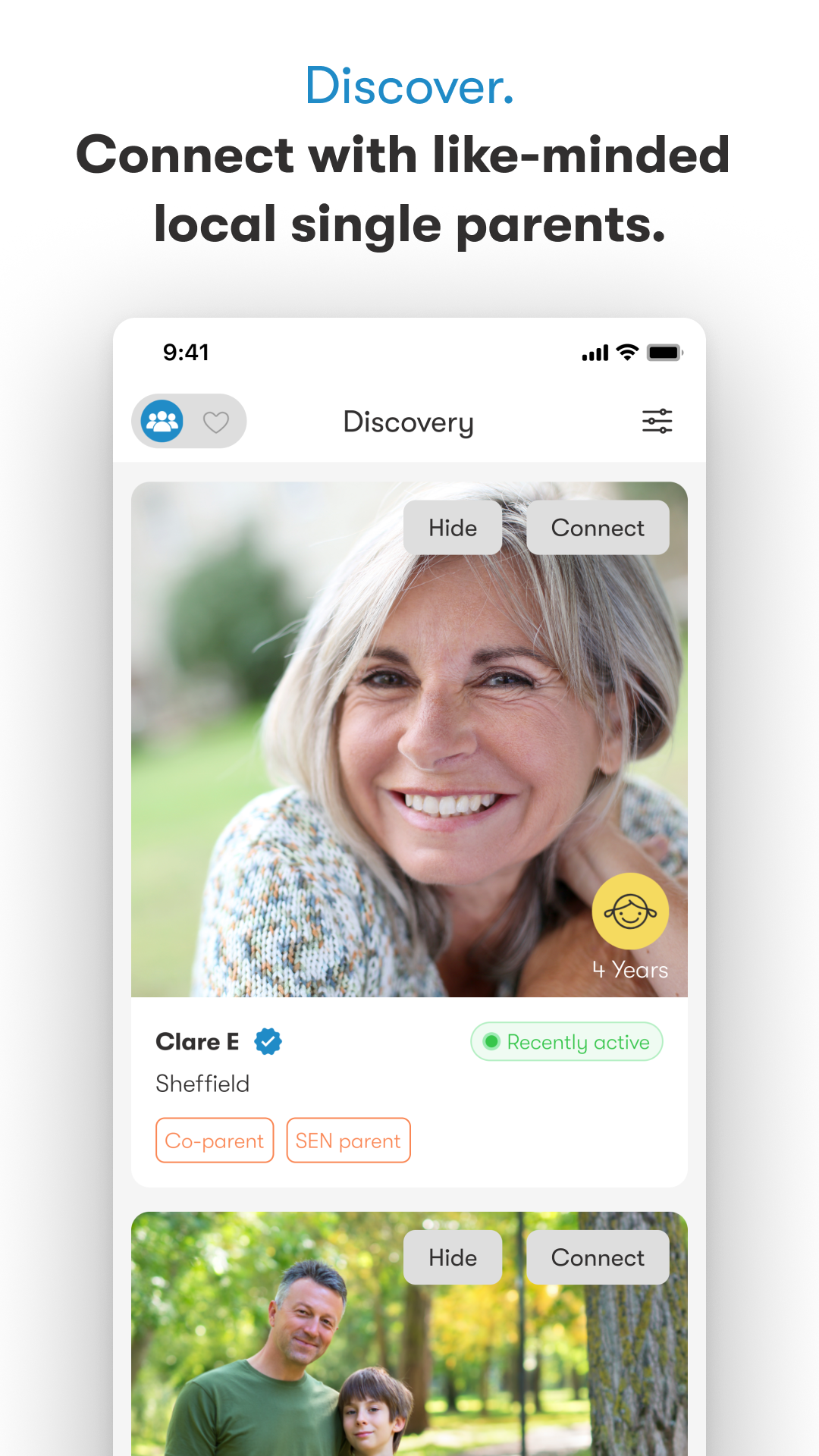 Frolo Discovery: meet single parents near you
