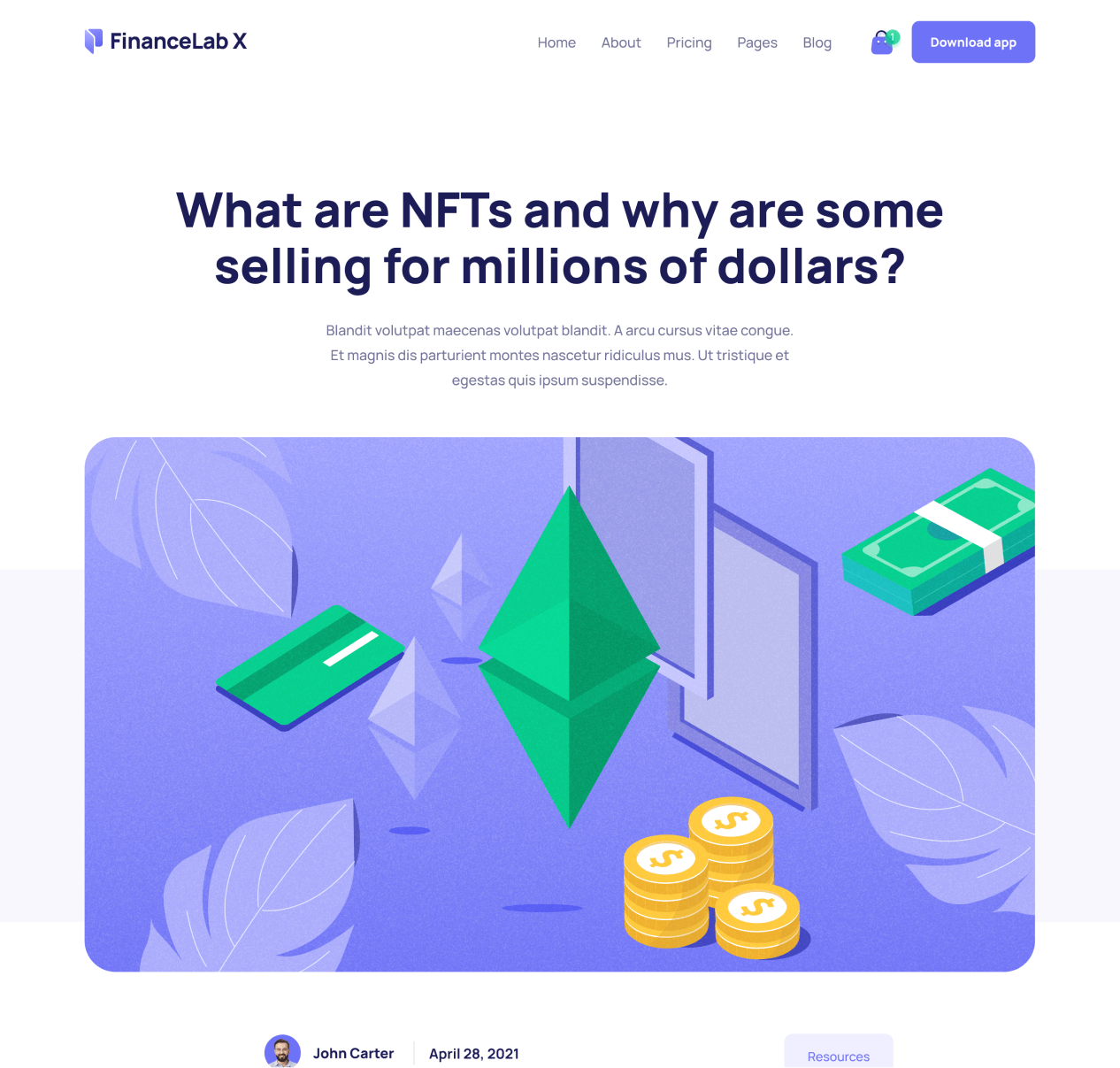 Finance X - Blog Post page - Fintech and Finance Webflow Template