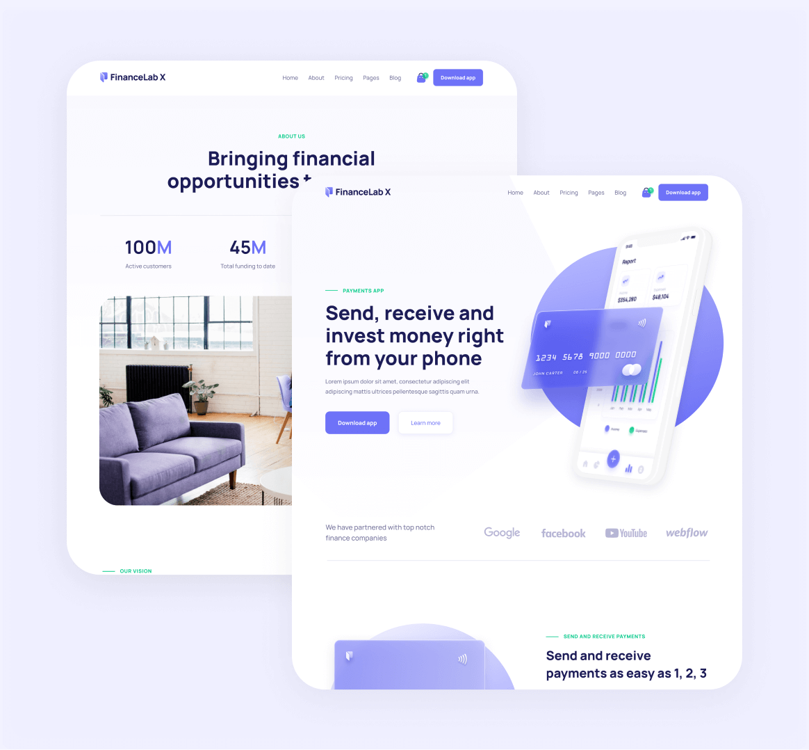 Finance X - 12 Pages Included - Fintech and Finance Webflow Template