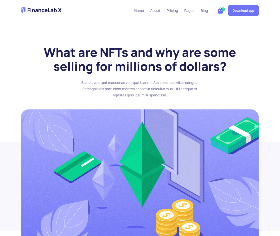 Finance X - Blog Post page - Fintech and Finance Webflow Template