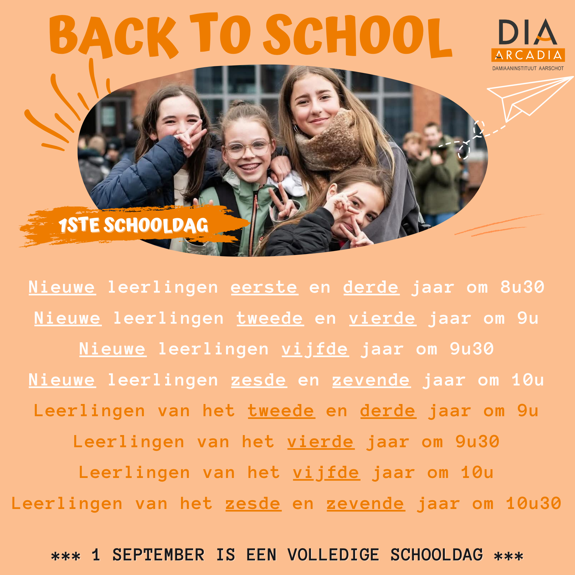 Start nieuwe schooljaar 2026-2027