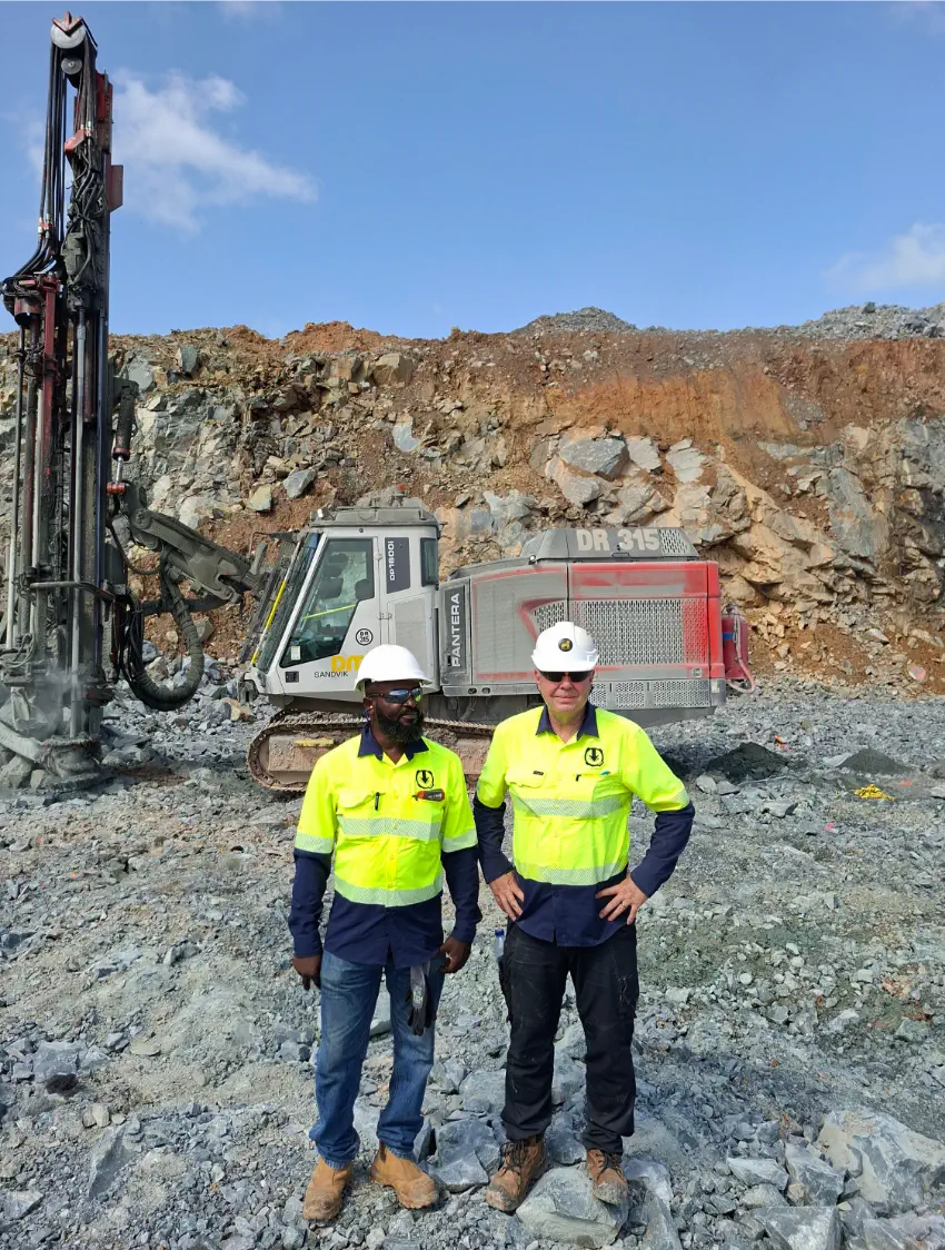 DCA Systems team members at a customer site in Ghana