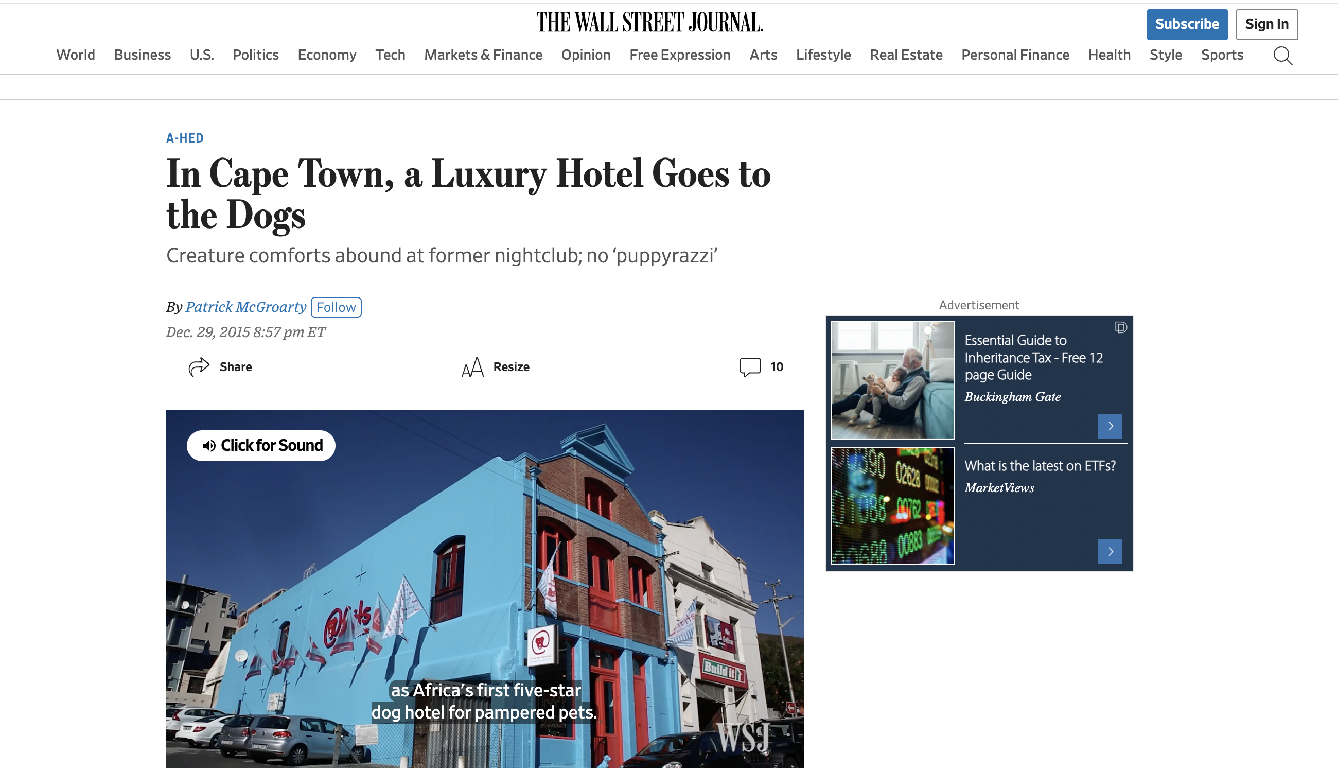 Wall Street Journal Article