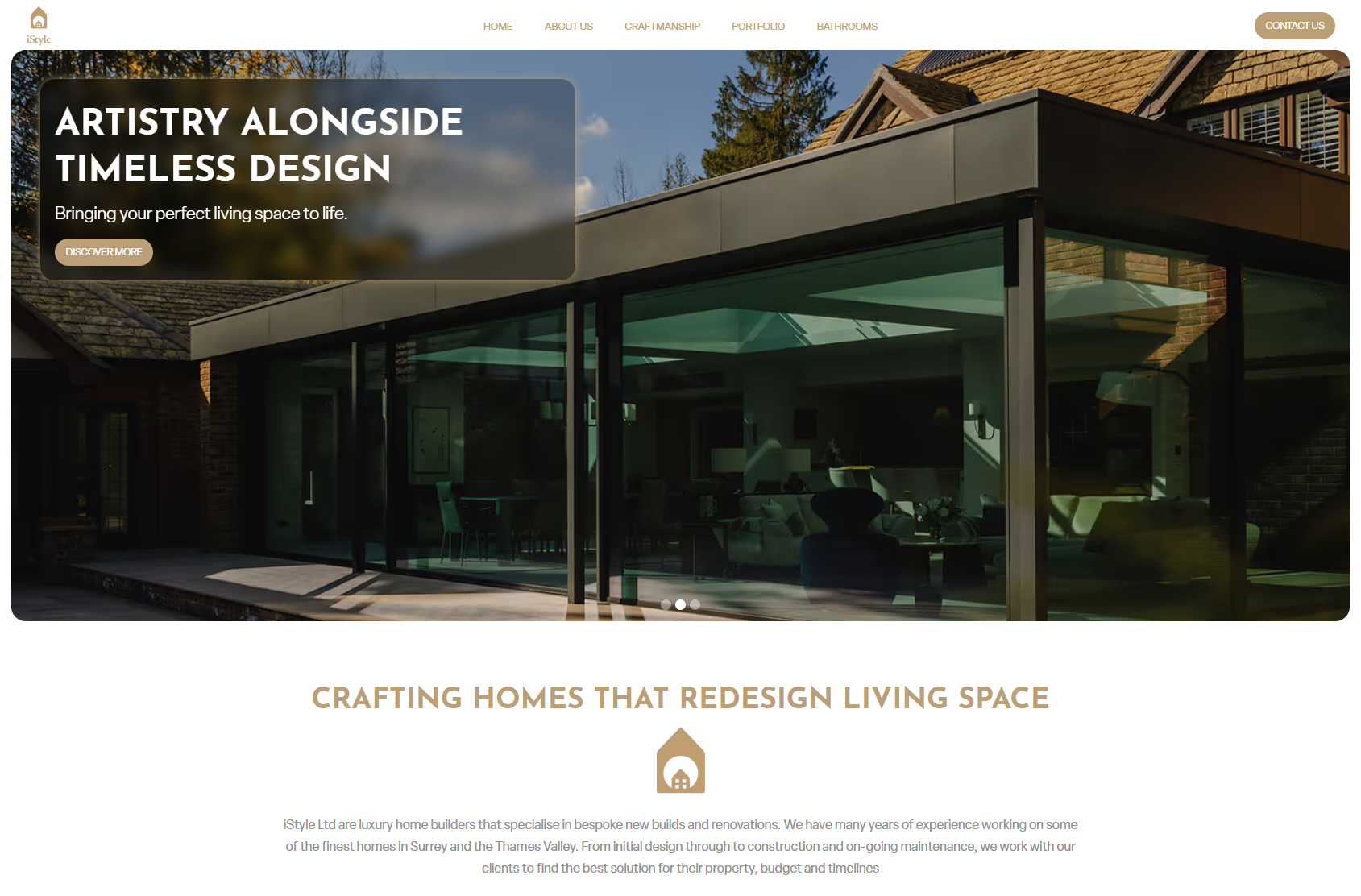 Modern house with large glass windows reflecting outdoor patio, showcasing contemporary architecture design.